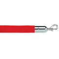 Queue Solutions 6' Velour Stanchion Rope, 1.5" dia., Red, Polished Chrome Snap Ends 245RD6-SESLPC